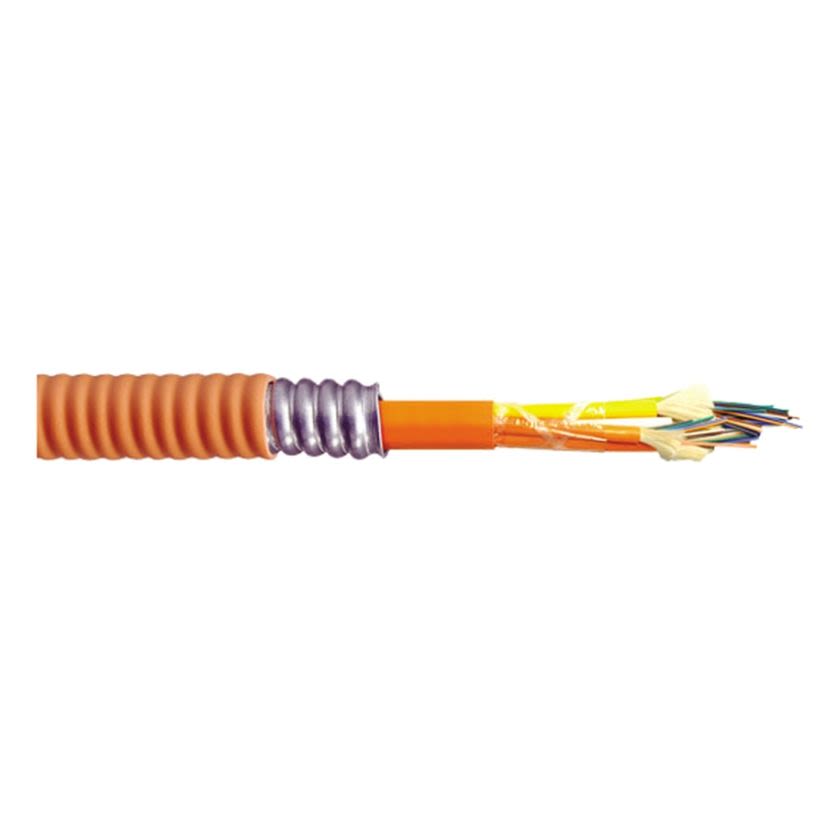 SUPERIOR-ESSEX L4012N401 12-FIBER MULTI MODE MM OM3 50 UM INDOOR TIGHT BUFFER TB OFNP PLENUM RATED DISTRIBUTION OPTIC CABLE INTERLOCK ARMORED